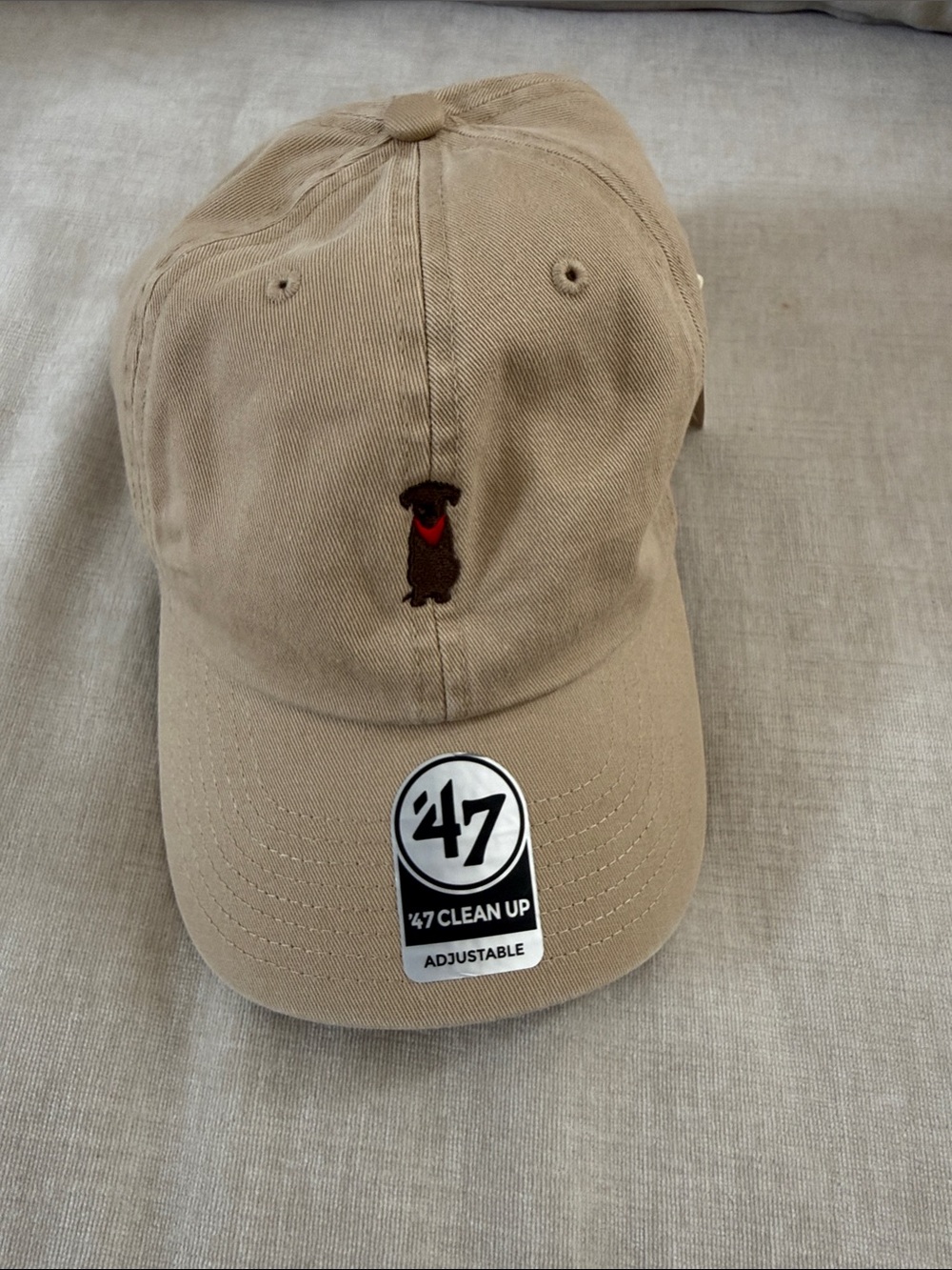 '47 Kids Cap in Tan with Brown Dog Embroidery